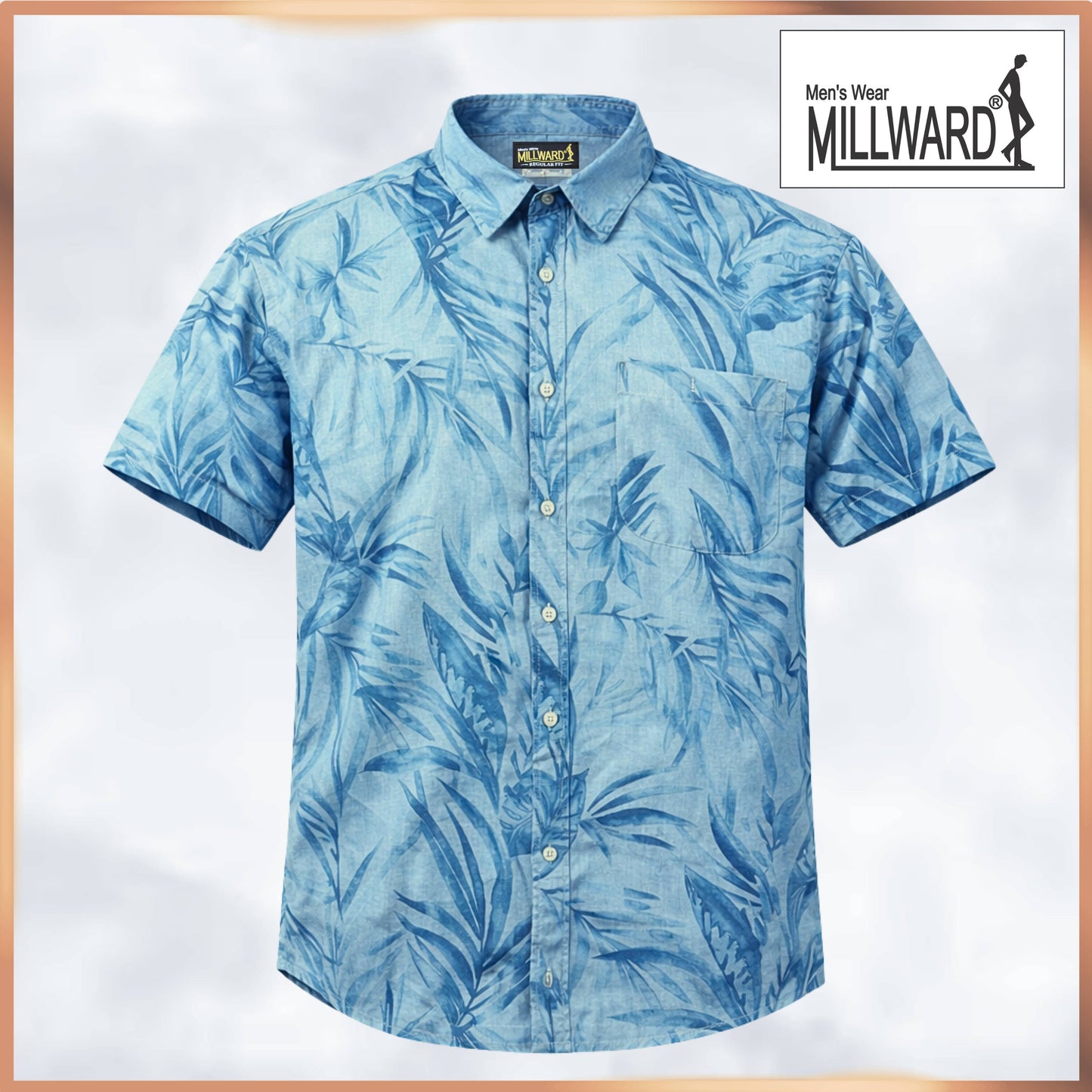 MILLWARD Men’s Floral Short Sleeve Shirt Regular Fit  (S–4XL)/Kemeja Lelaki Corak Floral MILLWARD Lengan Pendek Regular Fit  (S–4XL)