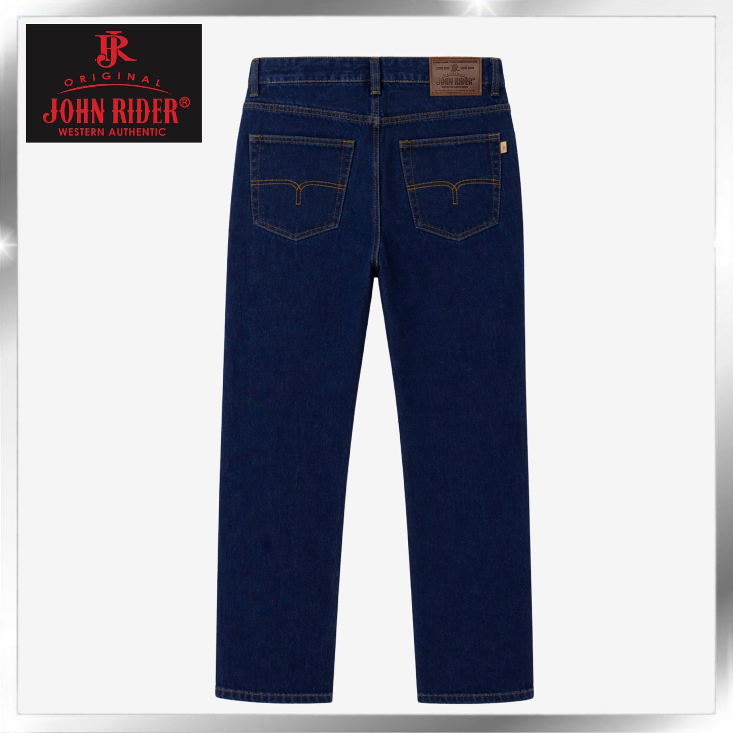John Rider Jeans Straight Cut Dark Blue Denim Fit Casual Wear