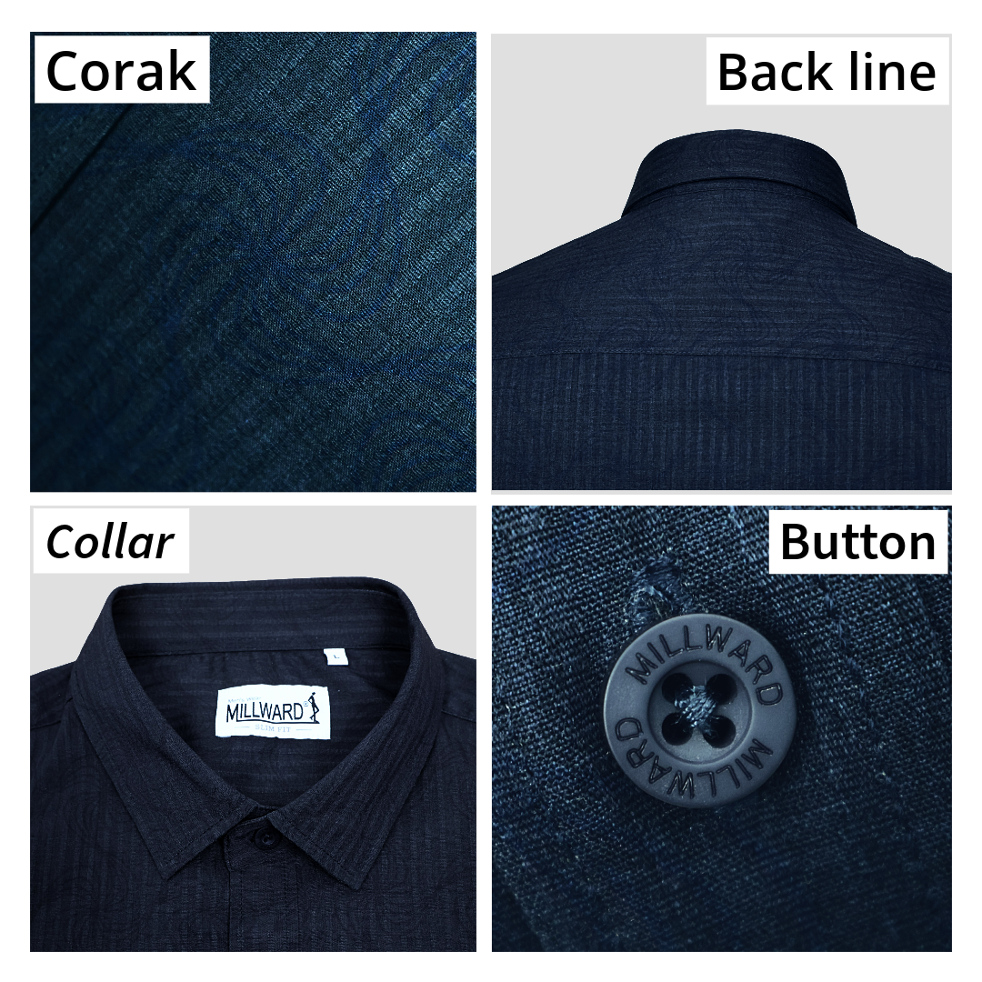 Millward Shirt Short Sleeve D.Brown/Navy / Slim Fit
