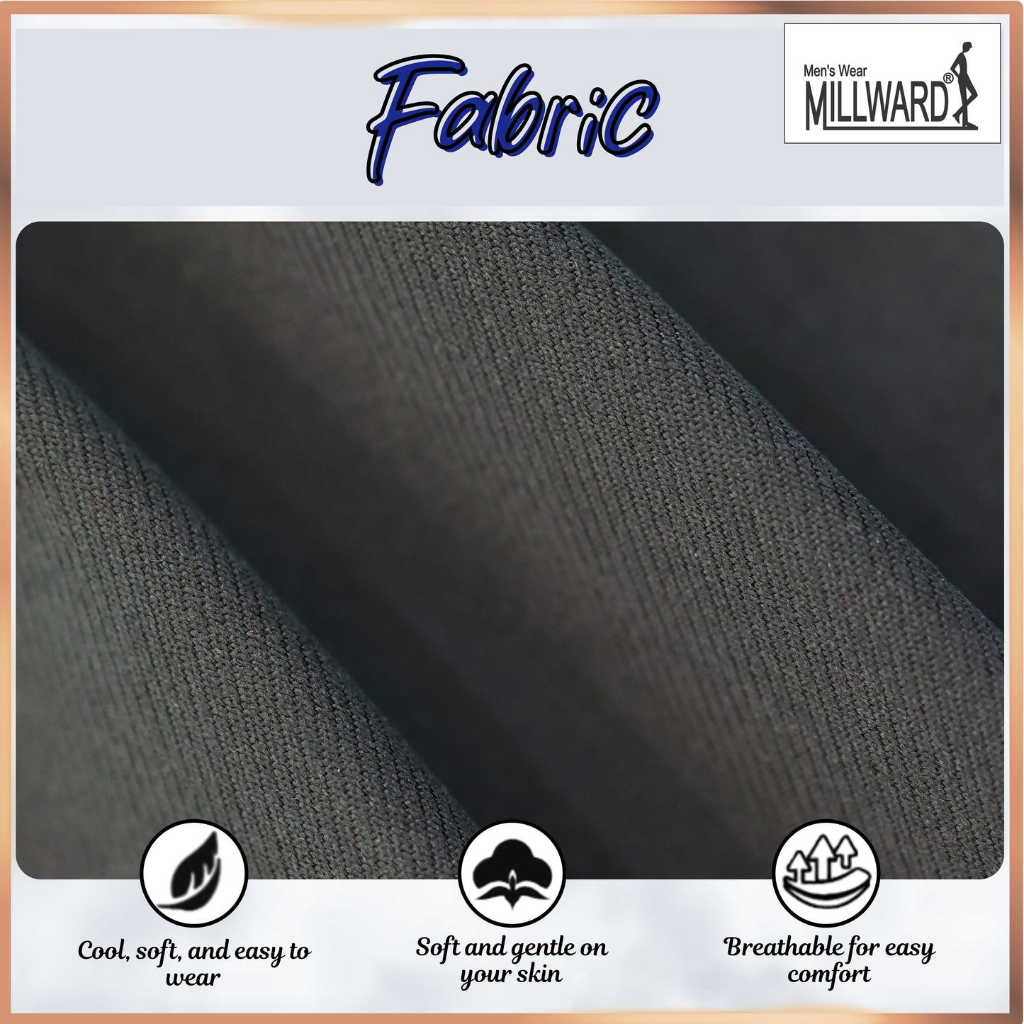Millward Men's Chino Long Pants Straight Cut [Available} in Oatmeal,Grey,Dark Grey,Black