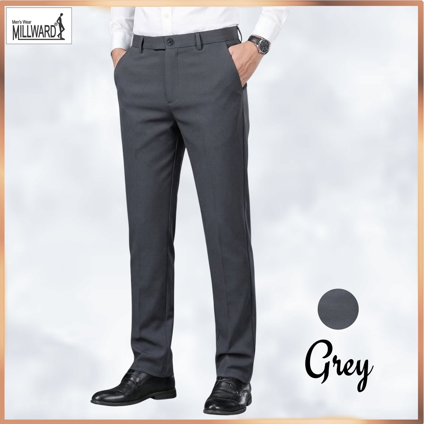 MILLWARD Men's Formal Trousers | Slim Fit Office Pants | Comfortable & Breathable / Seluar Formal Lelaki Slim Fit