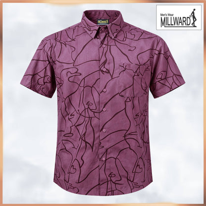 MILLWARD Abstract Line Casual Shirt – Men (M–4XL) /Kemeja Kasual Corak Garisan Abstrak MILLWARD – Lelaki (M–4XL)