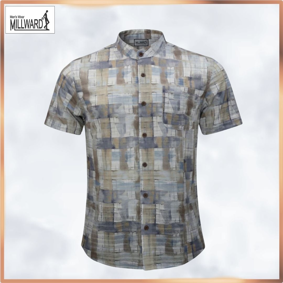 MILLWARD Men’s Short Sleeve Shirt Abstract Pattern