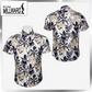Brand Millward Shirt Short Sleeve Blue & Grey/Blue & Grey/Slim Fit