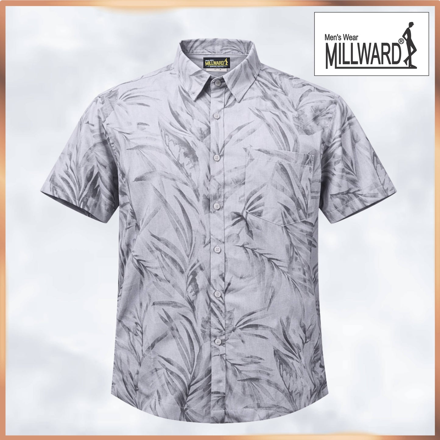 MILLWARD Men’s Floral Short Sleeve Shirt Regular Fit  (S–4XL)/Kemeja Lelaki Corak Floral MILLWARD Lengan Pendek Regular Fit  (S–4XL)