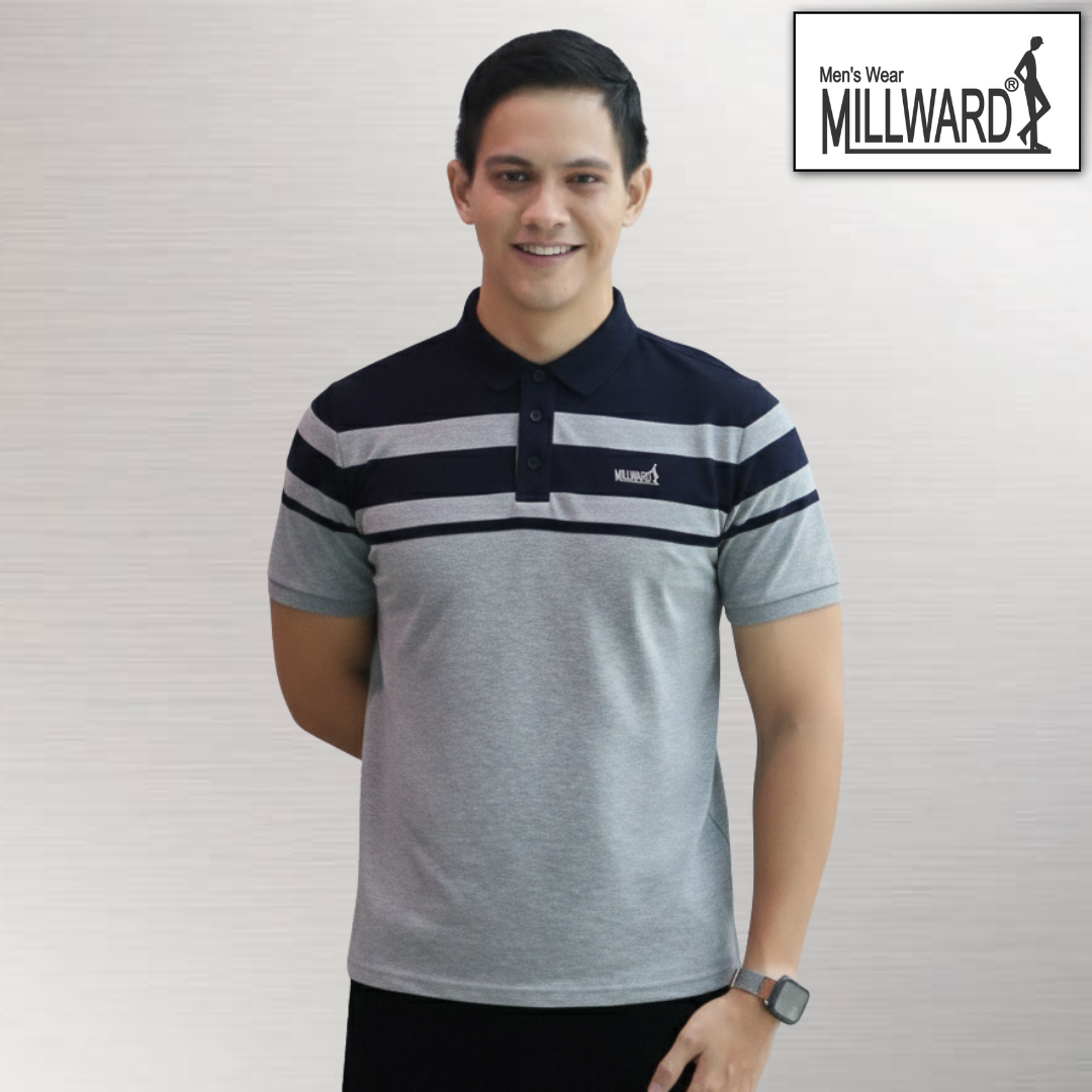 MILLWARD Brand Men’s Polo T-Shirt Red, Navy & White Slim Fit /Kemeja Polo Lelaki Warna Merah, Navy & Putih Potongan Slim
