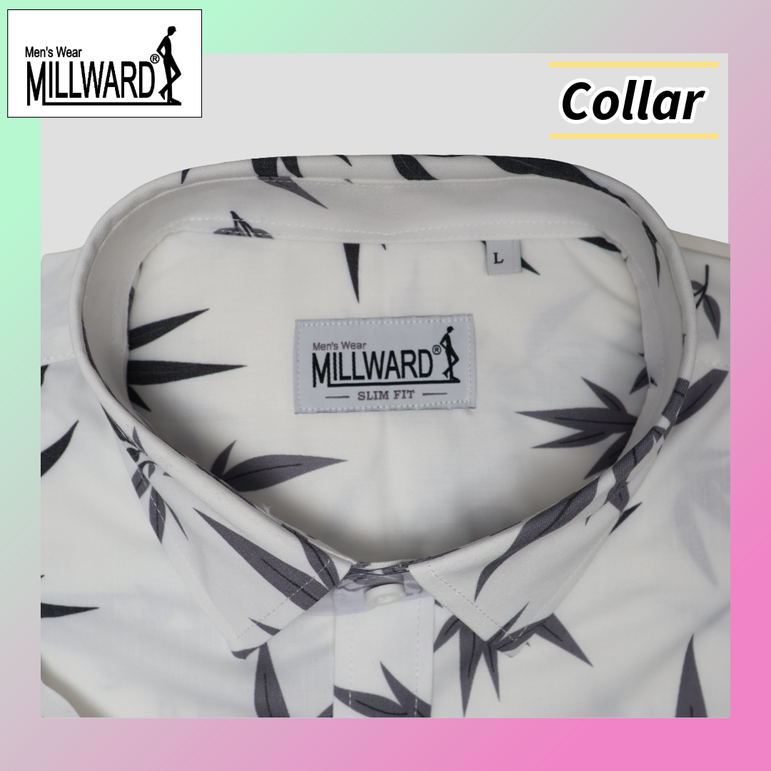 Brand Millward Shirt Short Sleeve Slim Fit Leaf Pattern Collection / Baju kemeja Lengan Pendek Koleksi Millward Slim Fit  Corak Daun