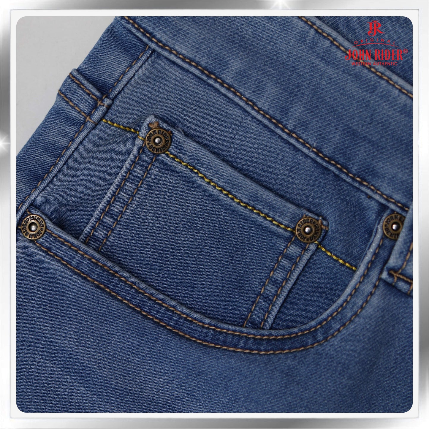 John Rider Men's Denim Short Pants Slim Fit /Light Denim Blue /Size 27-40