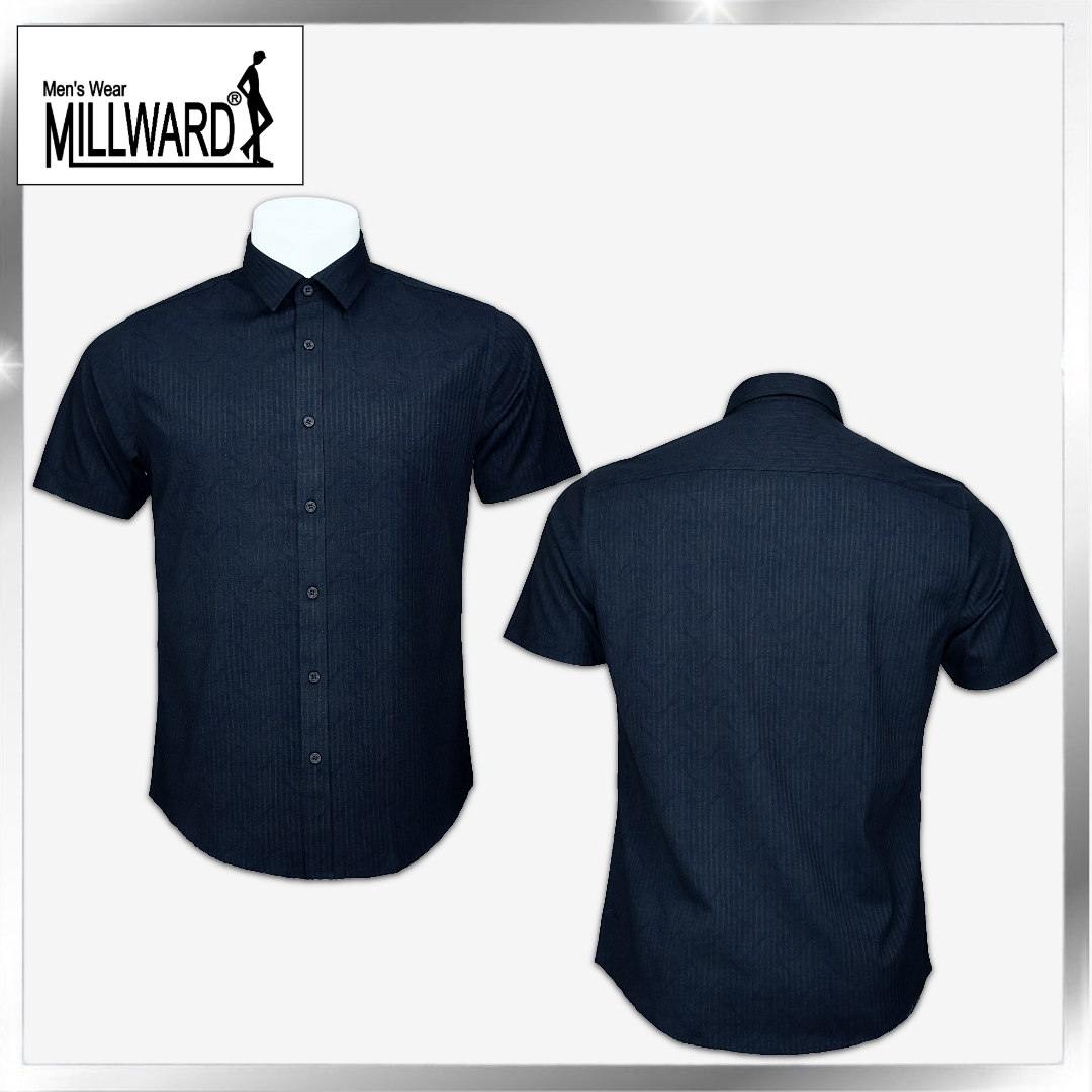 Millward Shirt Short Sleeve D.Brown/Navy / Slim Fit