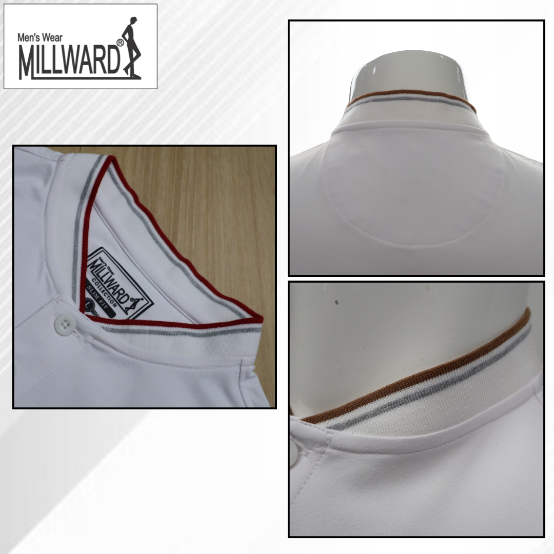 Brand Millward – Men’s Short Sleeve Polo Tee , colour-block modern style