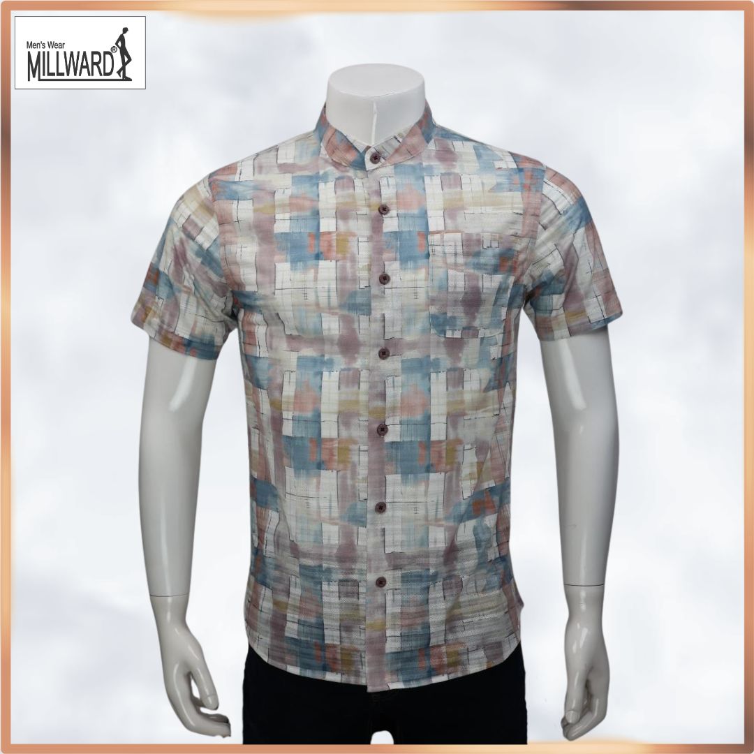 MILLWARD Men’s Short Sleeve Shirt Abstract Pattern