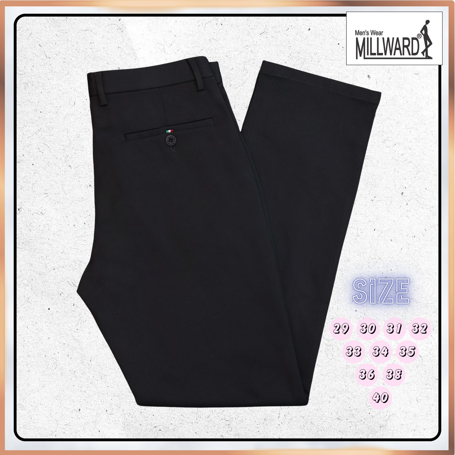 Millward Men's Chino Long Pants Straight Cut [Available} in Oatmeal,Grey,Dark Grey,Black