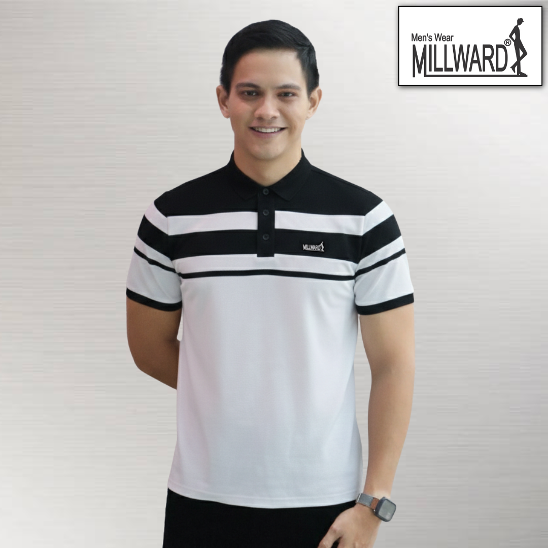 MILLWARD Brand Men’s Polo T-Shirt Red, Navy & White Slim Fit /Kemeja Polo Lelaki Warna Merah, Navy & Putih Potongan Slim