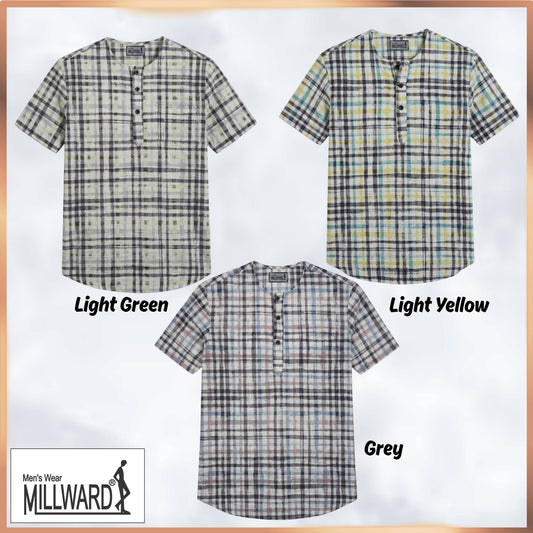 BRAND MILLWARD Men’s Plaid Short Sleeve Shirt