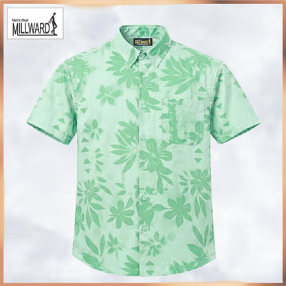 Brand MILLWARD Men’s Floral Short Sleeve Shirt (M–4XL) / Kemeja Lelaki Lengan Pendek Corak Bunga (M–4XL)