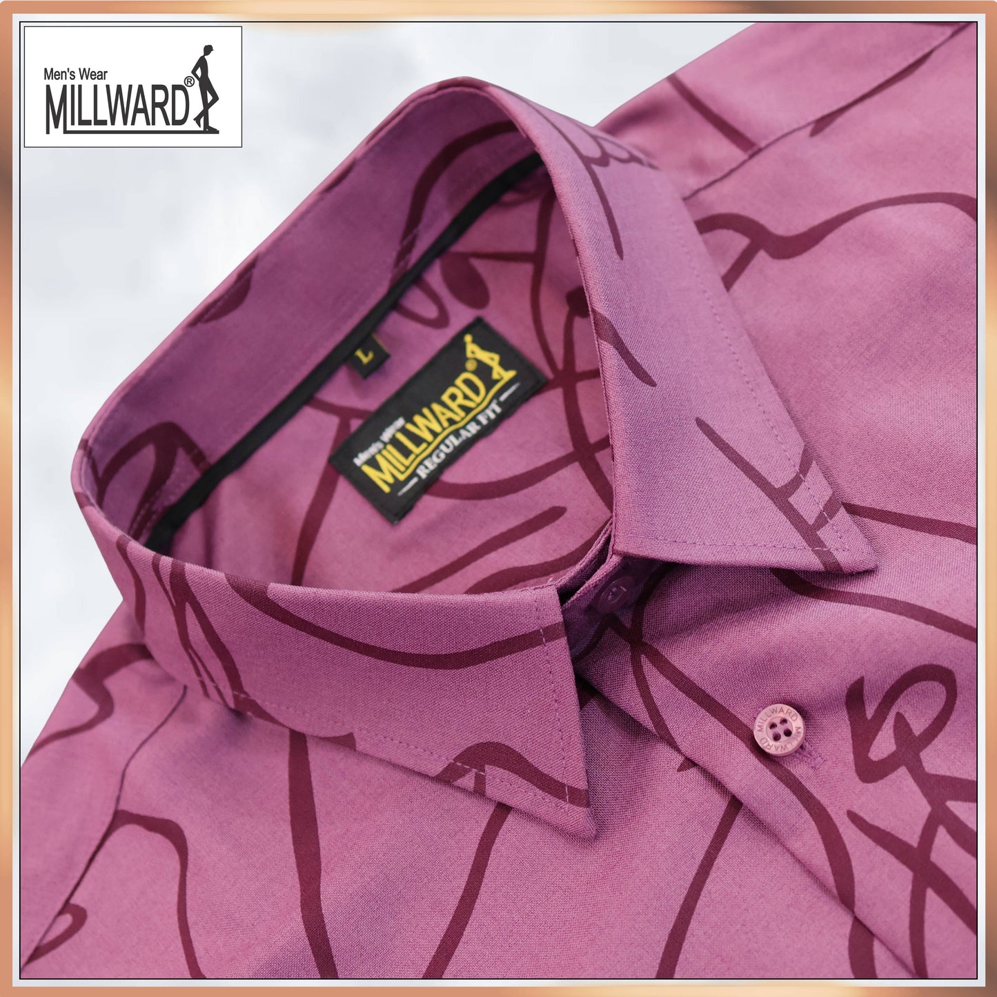 MILLWARD Abstract Line Casual Shirt – Men (M–4XL) /Kemeja Kasual Corak Garisan Abstrak MILLWARD – Lelaki (M–4XL)