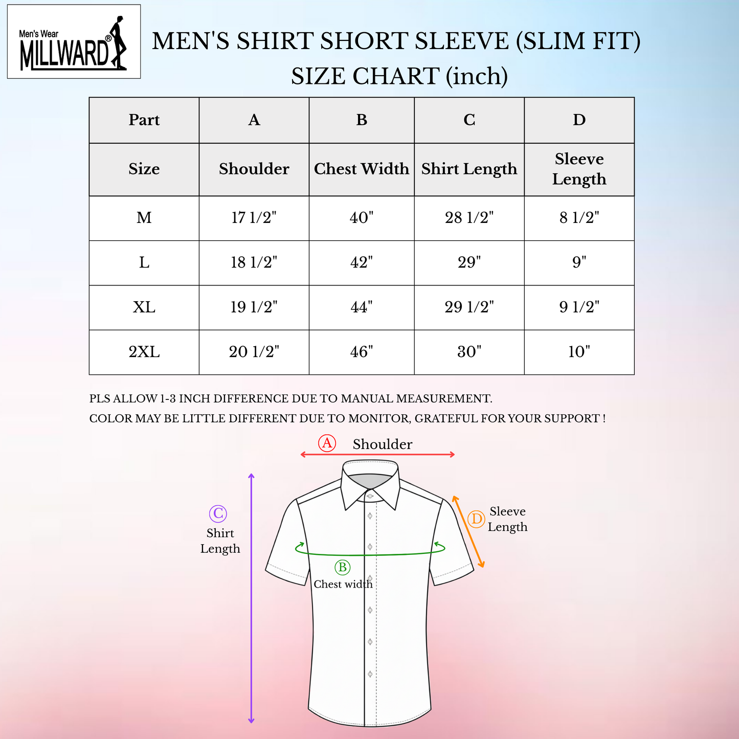 Brand Millward Shirt Short Sleeve Slim Fit Leaf Pattern Collection / Baju kemeja Lengan Pendek Koleksi Millward Slim Fit Corak Daun