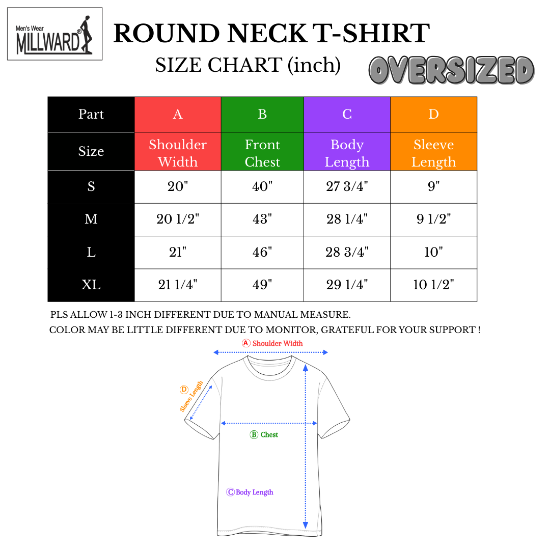 Brand Millward Roundneck T-Shirt ,Oversized ,White,Short Sleeve