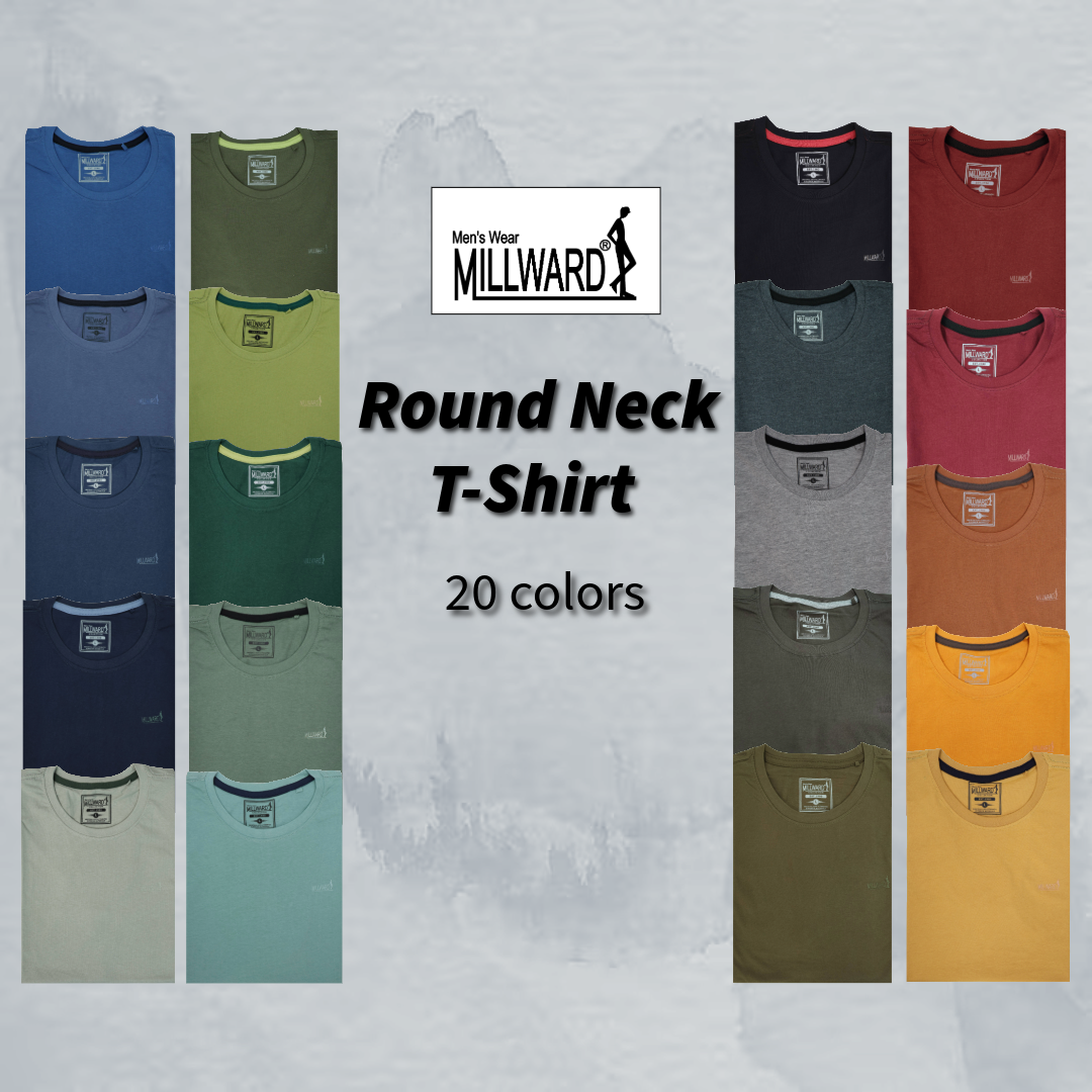 Brand Millward Cotton Round Neck T-shirt 20 Colours