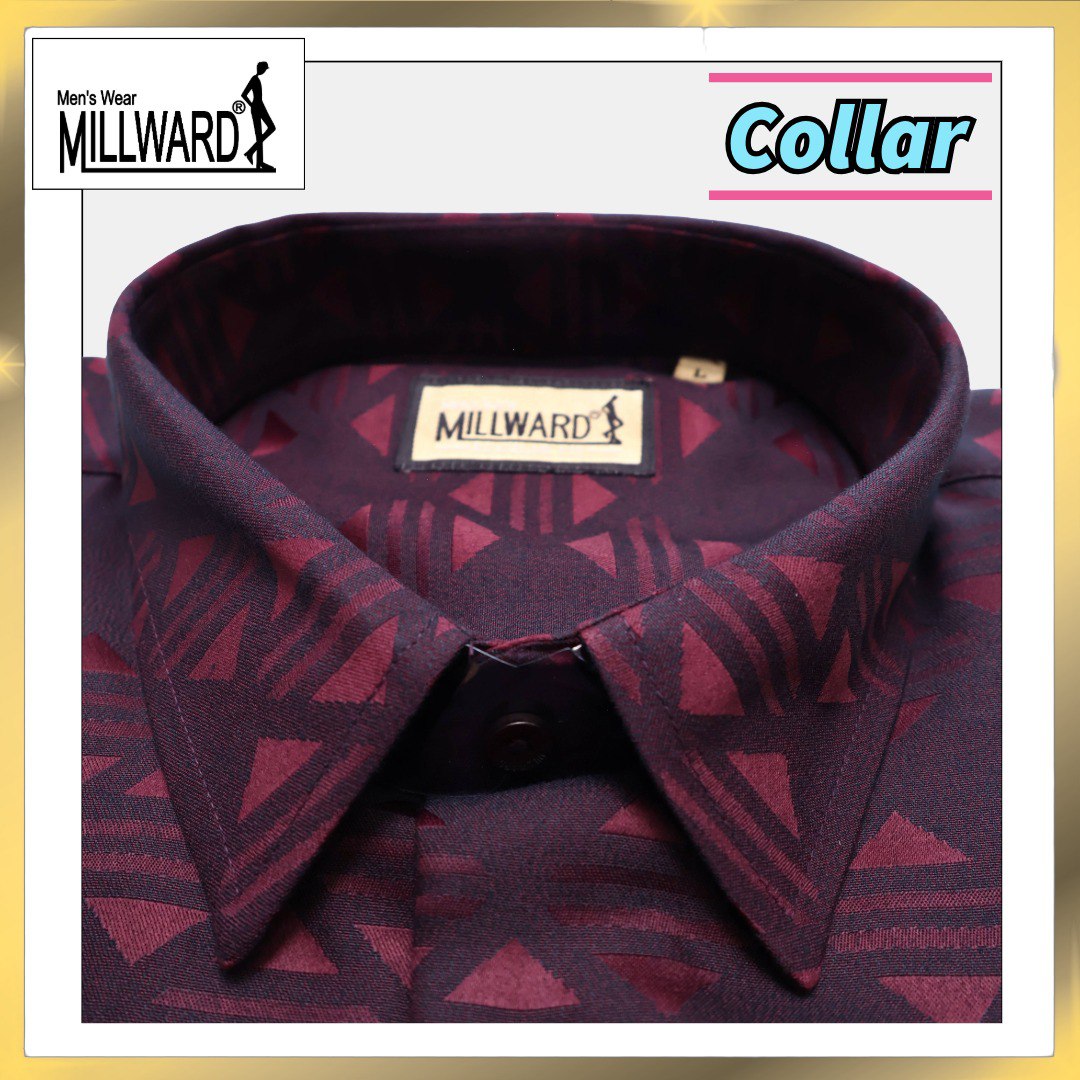 Brand Millward Men's Shirt Short Sleeve [RegularFit] / Kemeja Lelaki Lengan Pendek ) [RegularFit] (Violet & Admiral)