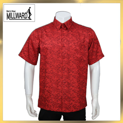 Brand Millward Men's Shirt Short Sleeve [RegularFit] / Kemeja Lelaki Lengan Pendek ) [RegularFit] (Red& Blue Grey)