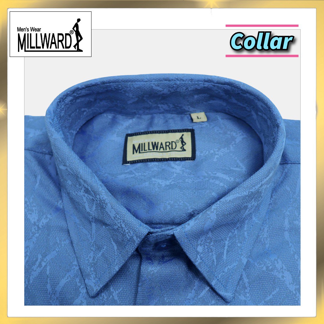 Brand Millward Men's Shirt Short Sleeve [RegularFit] / Kemeja Lelaki Lengan Pendek ) [RegularFit] (Medium Blue)