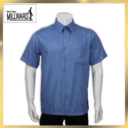 Brand Millward Men's Shirt Short Sleeve [RegularFit] / Kemeja Lelaki Lengan Pendek ) [RegularFit] (Medium Blue)