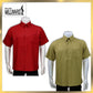 Brand Millward Men's Shirt Short Sleeve [RegularFit] / Kemeja Lelaki Lengan Pendek ) [RegularFit] (Red & Lime)