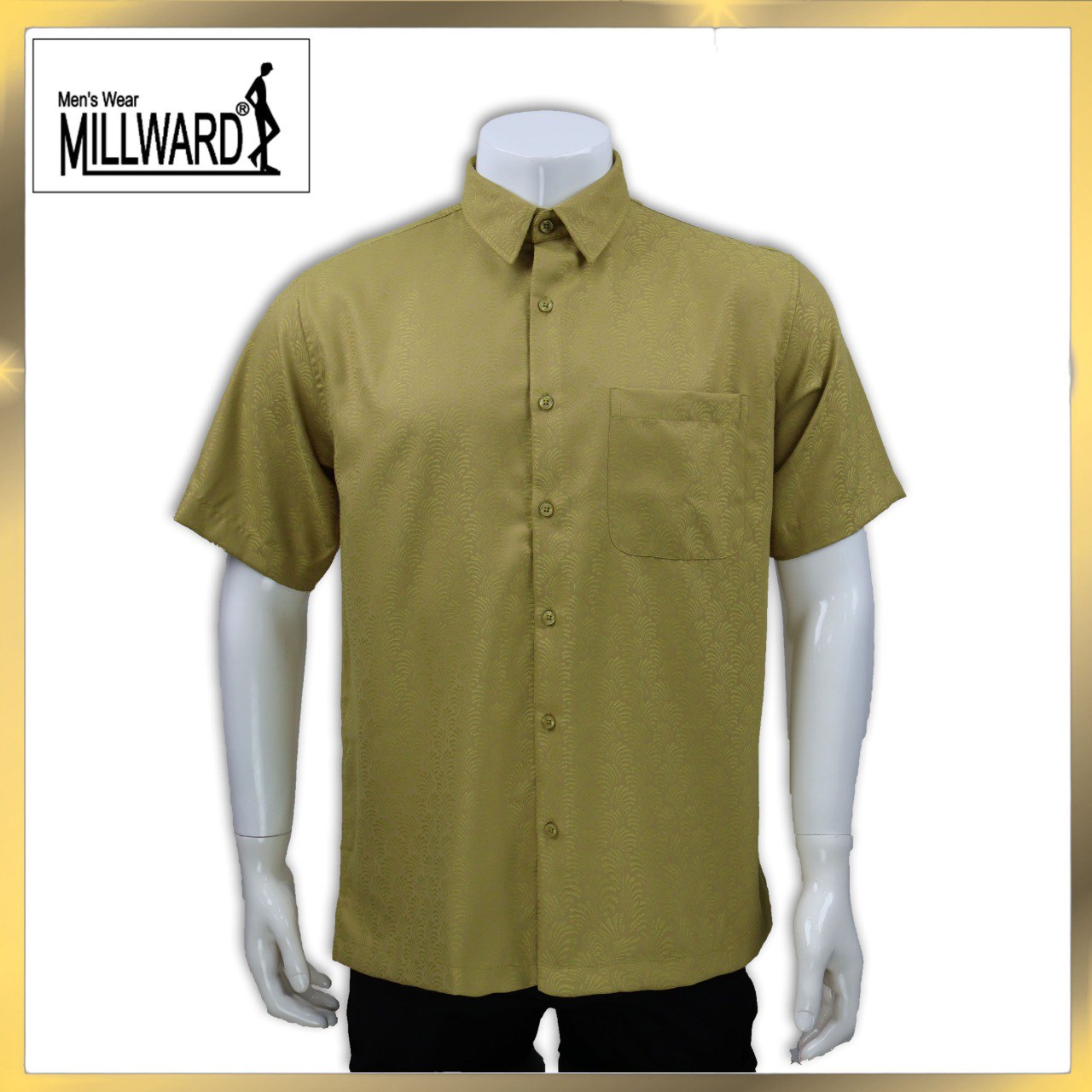 Brand Millward Men's Shirt Short Sleeve [RegularFit] / Kemeja Lelaki Lengan Pendek ) [RegularFit] (Red & Lime)