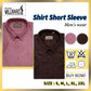 Brand Millward Men's Shirt Short Sleeve [RegularFit] / Kemeja Lelaki Lengan Pendek ) [RegularFit] (Dark Brown & Pink)
