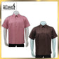 Brand Millward Men's Shirt Short Sleeve [RegularFit] / Kemeja Lelaki Lengan Pendek ) [RegularFit] (Dark Brown & Pink)