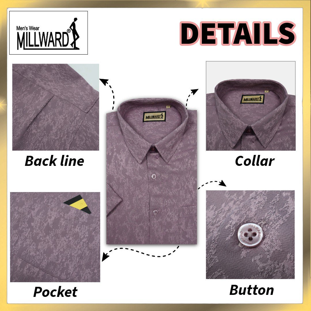 Brand Millward Men's Shirt Short Sleeve [RegularFit] / Kemeja Lelaki Lengan Pendek ) [RegularFit] (Light Purple & Dark Purple)