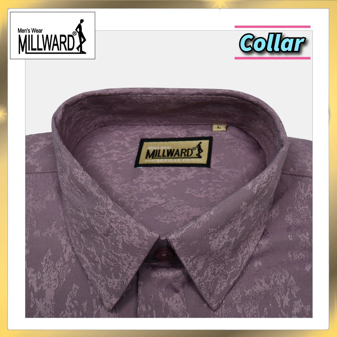 Brand Millward Men's Shirt Short Sleeve [RegularFit] / Kemeja Lelaki Lengan Pendek ) [RegularFit] (Light Purple & Dark Purple)