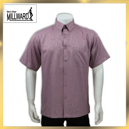 Brand Millward Men's Shirt Short Sleeve [RegularFit] / Kemeja Lelaki Lengan Pendek ) [RegularFit] (Light Purple & Dark Purple)