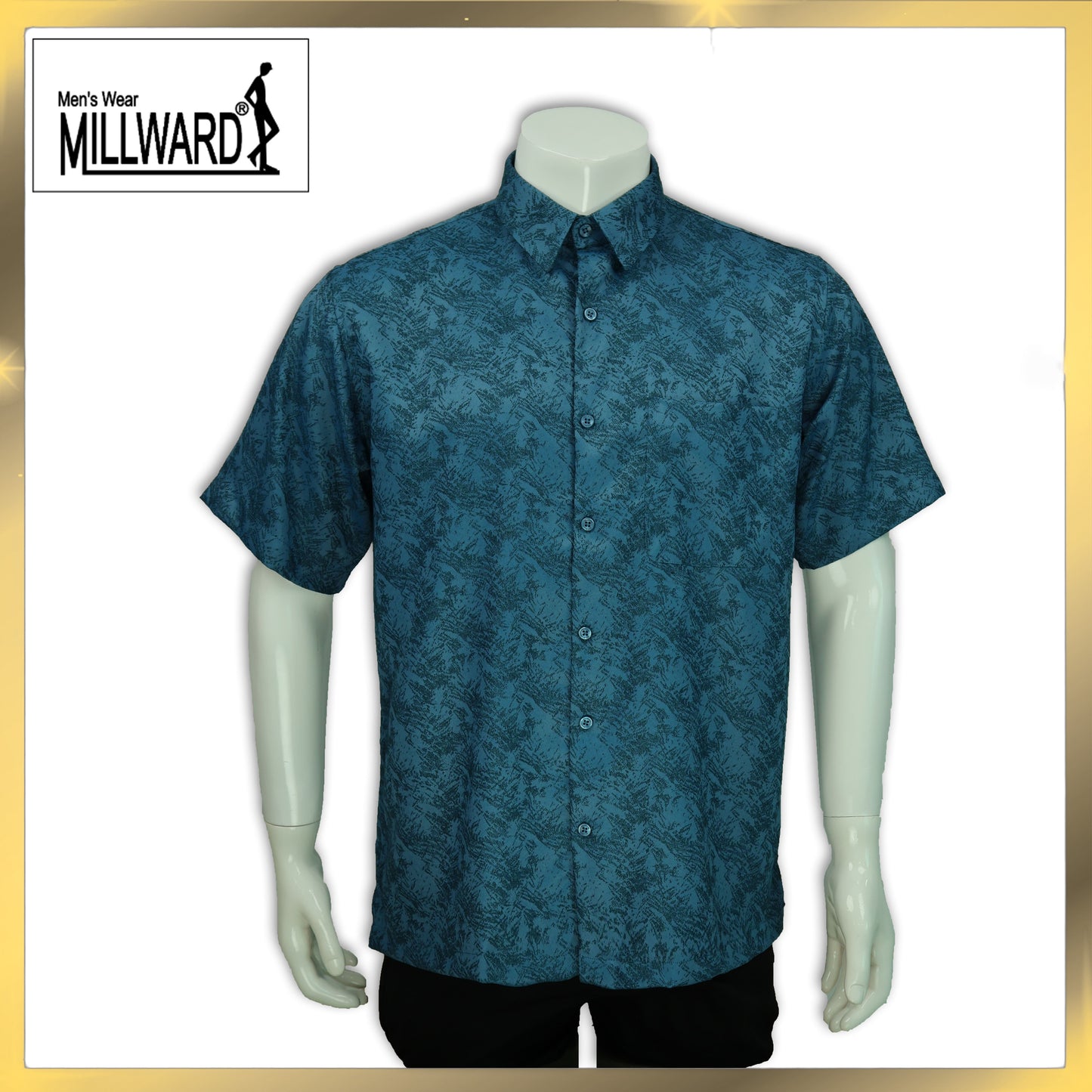 Brand Millward Men's Shirt Short Sleeve [RegularFit] / Kemeja Lelaki Lengan Pendek ) [RegularFit] (Red & Blue)