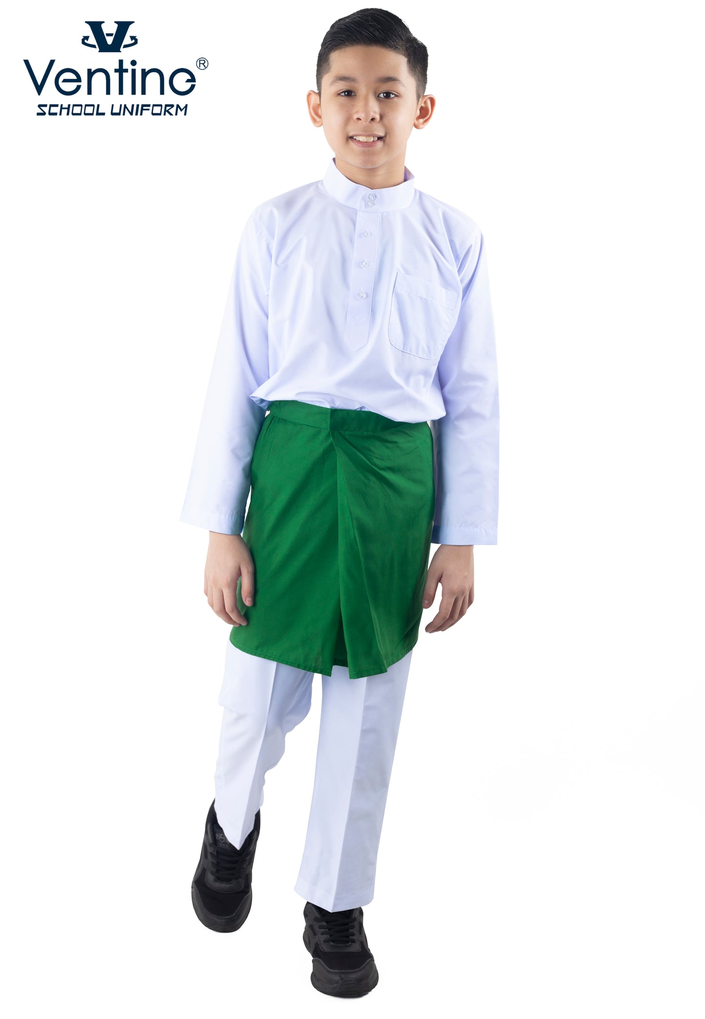 Sampin Hijau Sekolah Agama Kain Licin/Keras (SAMPIN SAHAJA)