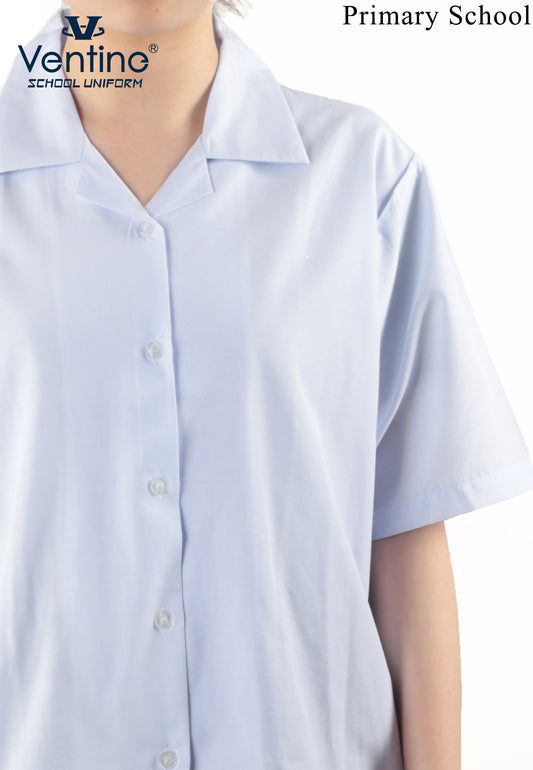 Baju Putih Lengan Pendek (Pinafore) Sekolah Rendah/Menengah Kain Licin/Keras (BAJU SAHAJA)